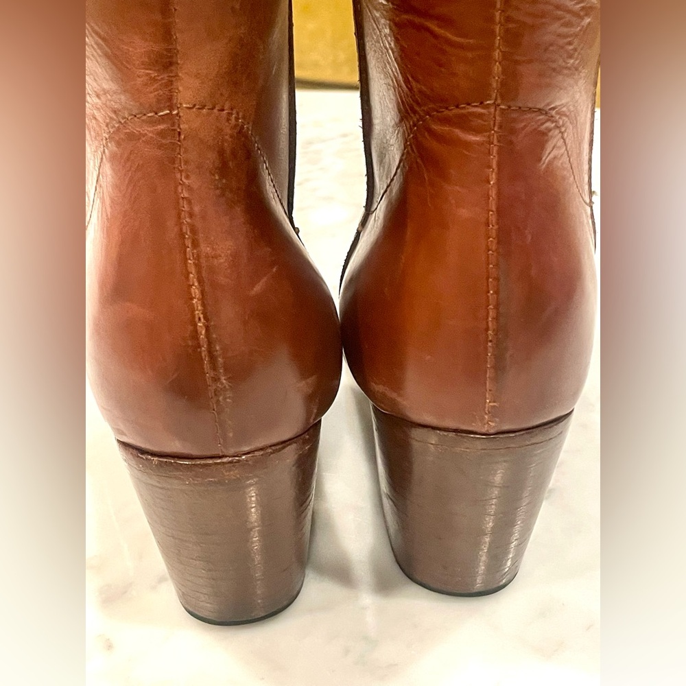Diva Shoes Firenze Italian Cognac Leather Ankle Boots, zip, 40, EUC - Picture 10 of 16